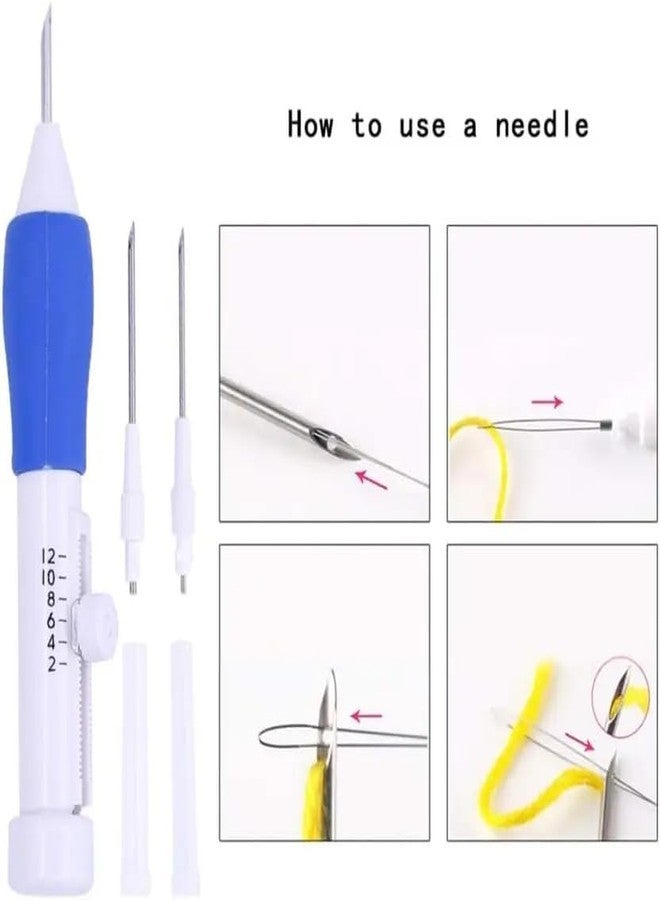 GEMSY Adjustable Punch Needle Embroidery Set with 3 Interchangeable Needles & Threaders | DIY Yarn, Thread, Sewing & Textile Crafts Tool Kit, Needlework Crafts - Image 3